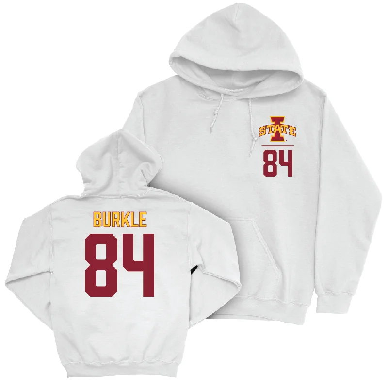 Hoodie With Zipper-Iowa State Football White Logo Hoodie  - Gabe Burkle