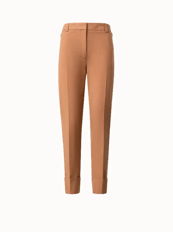 Pants For Tall Men-Tapered Cotton Silk Double-Face Pants