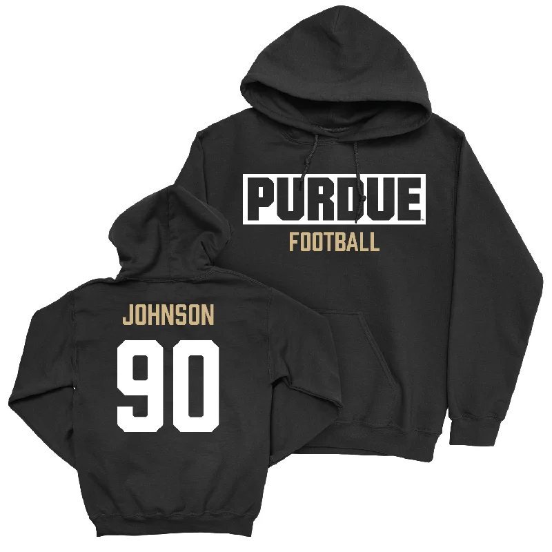 Hoodie With Earphone Hole-Football Black Staple Hoodie - Lawrence Johnson | #90