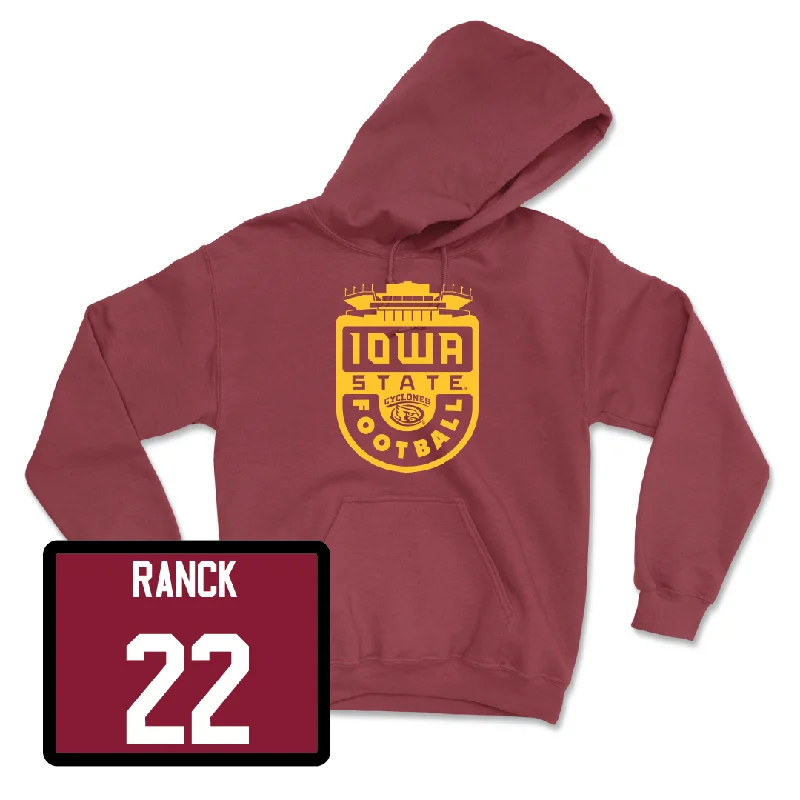 Hoodie With Animal Prints-Crimson Football Stadium Hoodie - Dillon Ranck