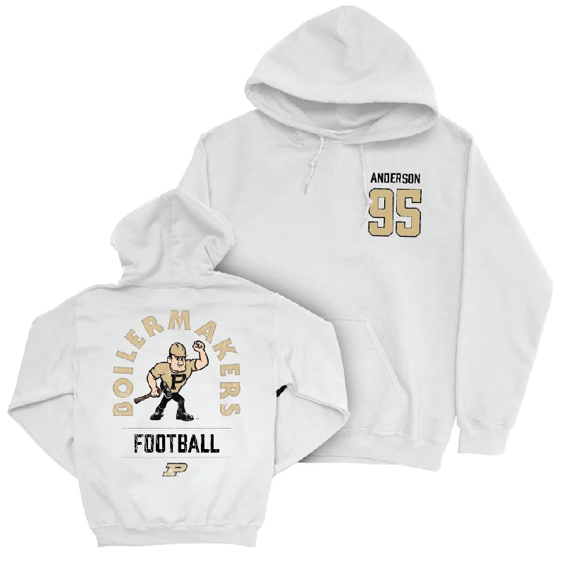 Hoodie For Beach Vacations-Football White Mascot Hoodie  - Joe Anderson