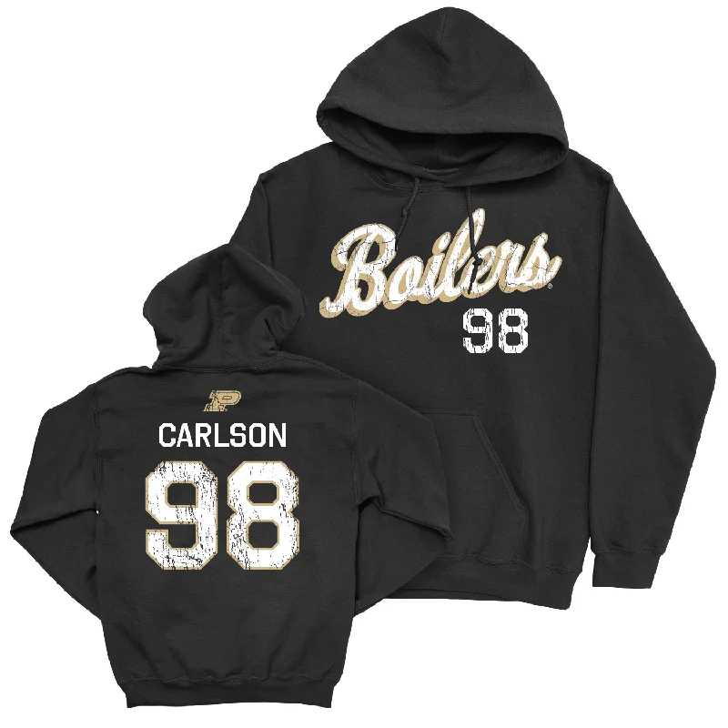 Hoodie For EMTs-Football Black Script Hoodie - Drake Carlson | #98