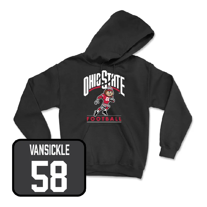 Hoodie For Slim Fit-Black Football Gridiron Hoodie  - Gabe VanSickle