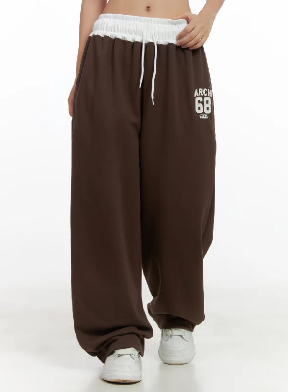 Pants For Party Wear-Multi-Color Wide Fit Sweatpants CO402