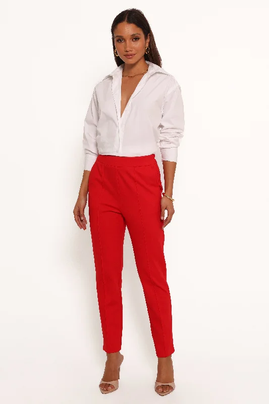 Pants With Reflective Strips-Martina Pant - Red