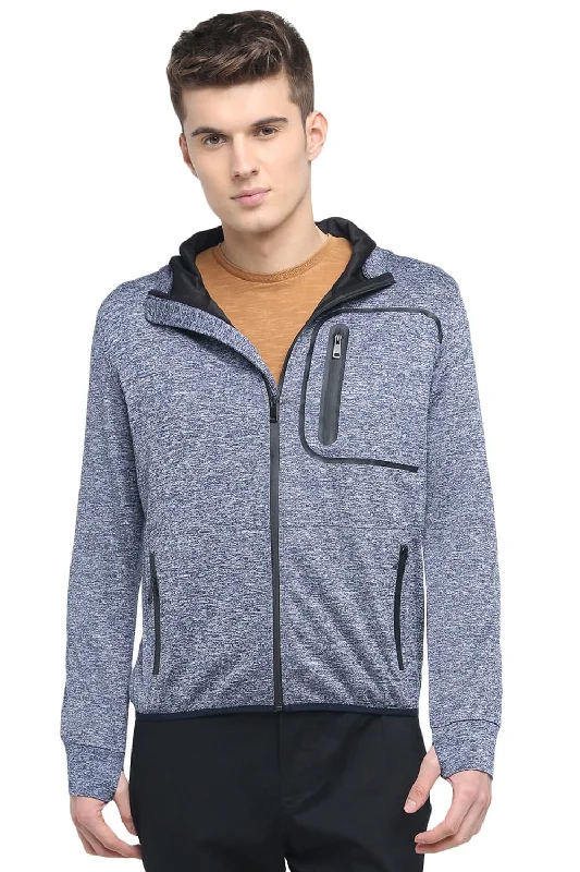 Jackets For Warehouse Workers-Muscle Fit Hooded Knit Jacket