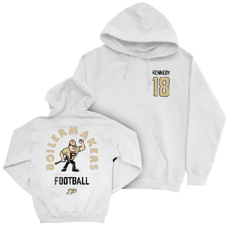 Hoodie With Personalized Name-Football White Mascot Hoodie  - Demeco Kennedy