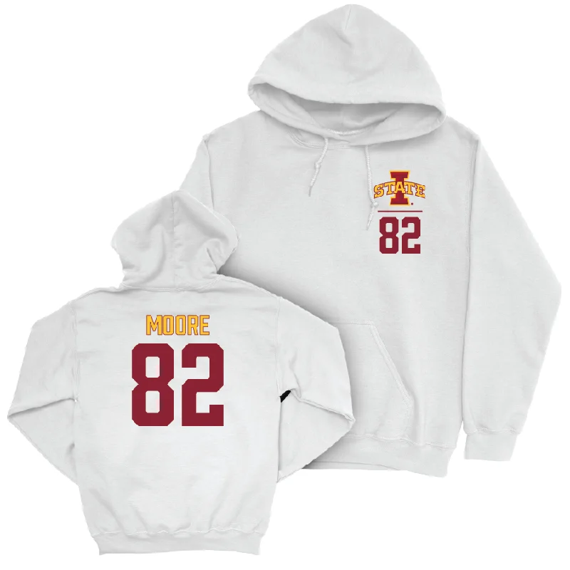 Hoodie For Winter-Iowa State Football White Logo Hoodie - Tyler Moore