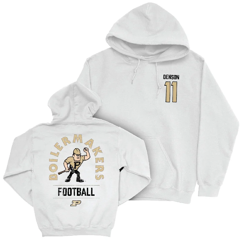 Hoodie For Girls-Football White Mascot Hoodie - Tee Denson | #11