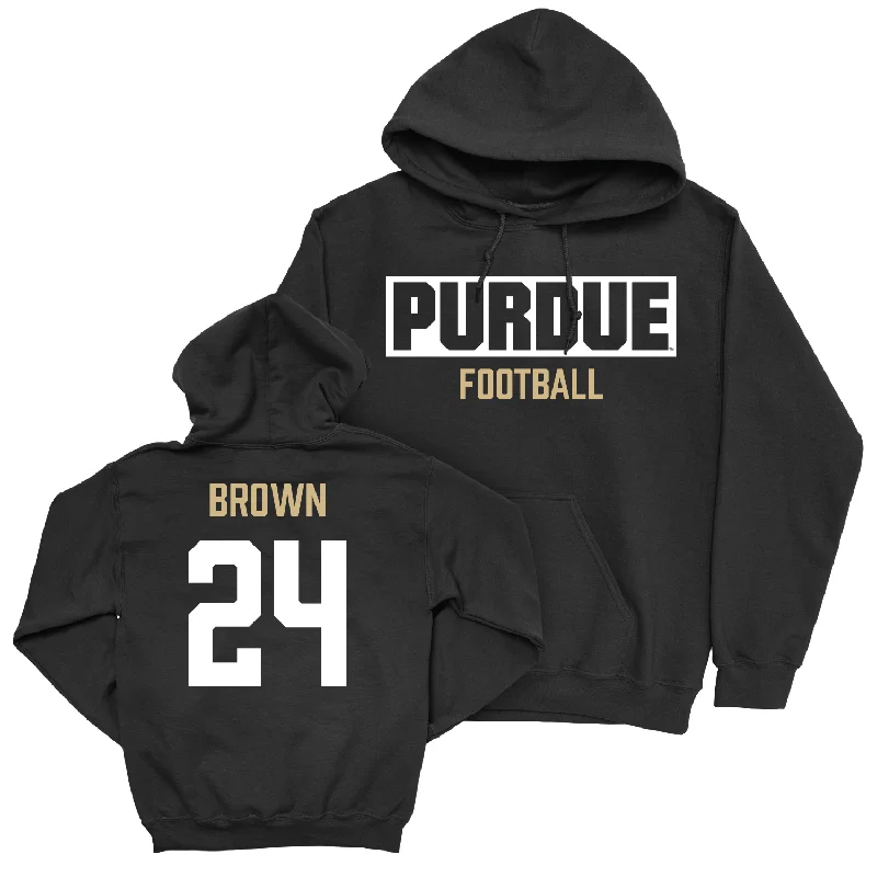 Hoodie With Nylon Fabric-Football Black Staple Hoodie - Anthony Brown | #24