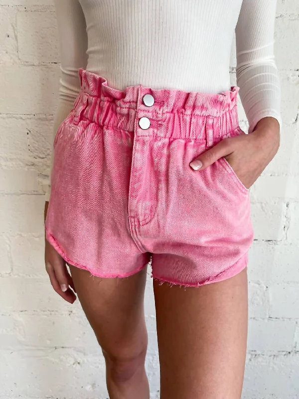 Shorts With Slim Fit-Nailed It Denim Short In Pink