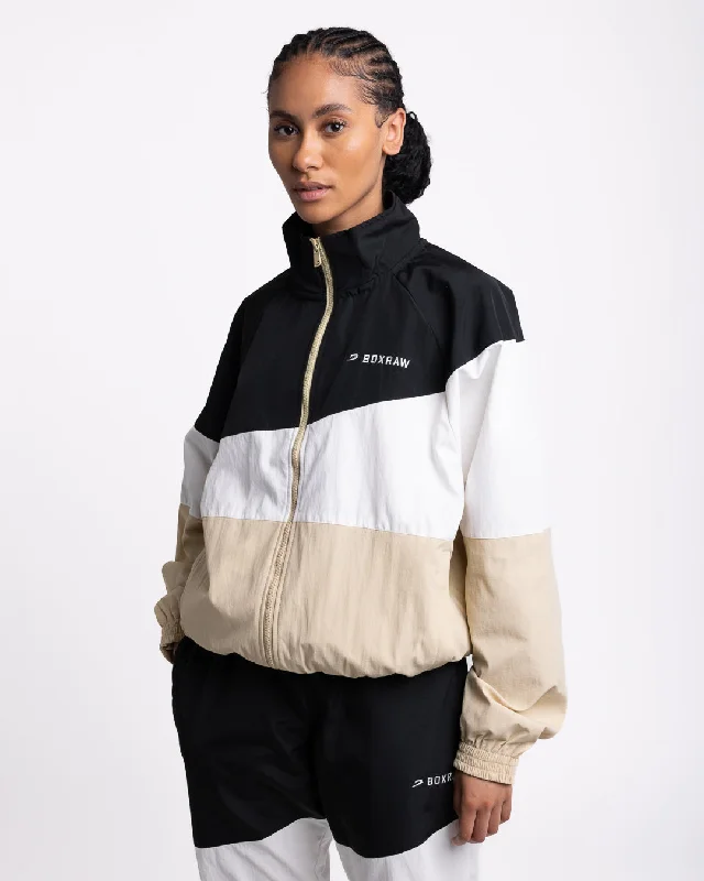 Jackets For Soccer-Harvey Jacket - Black/White/Beige