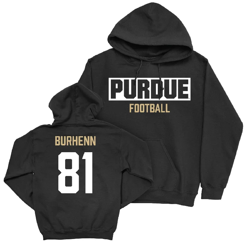 Hoodie With Snap Buttons-Football Black Staple Hoodie - George Burhenn | #81