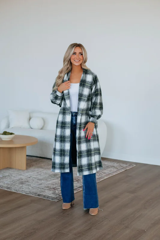 Jackets For Golf-Salama Plaid Coat