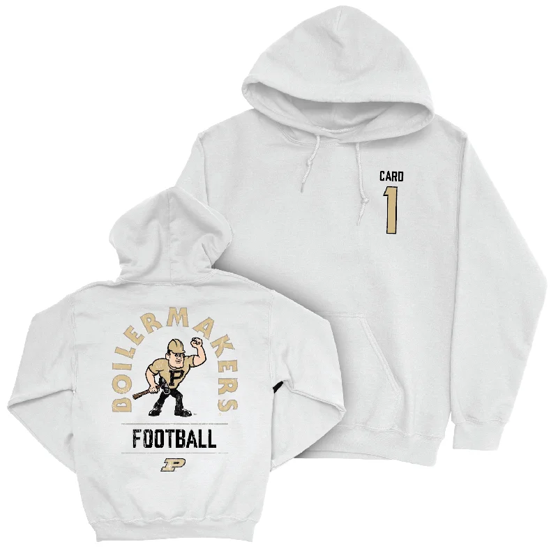 Hoodie For Babies-Football White Mascot Hoodie - Hudson Card | #1