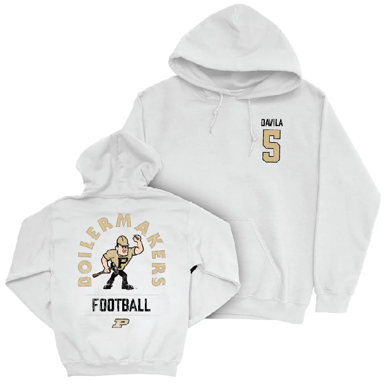 Hoodie For Spring-Football White Mascot Hoodie  - Marcos Davila