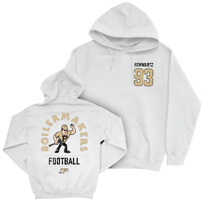 Hoodie For Farmers-Football White Mascot Hoodie   - Albert Schwartz