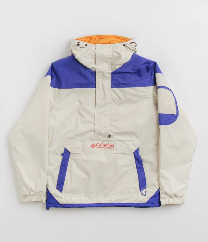 Jackets With Wool Blend-Columbia Challenger II Insulated Pullover Jacket - Chalk / Clematis Blue