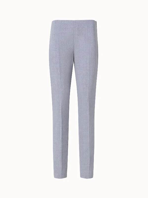 Pants With Low Waist-Wool Double-Face Pants with Slim Leg