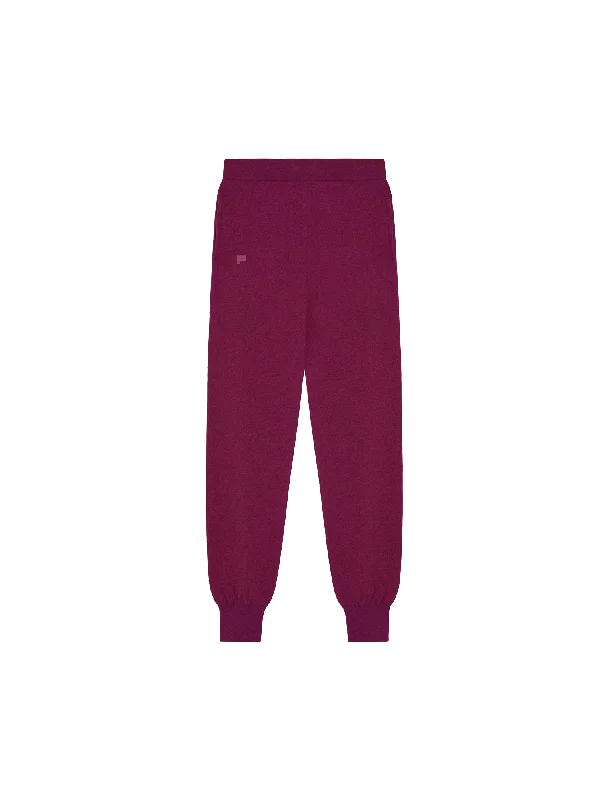 Jackets For Kids-Mens Recycled Cashmere Track Pants—plum purple