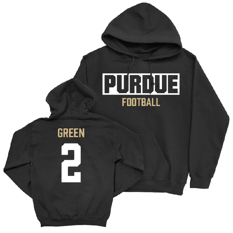 Hoodie With Cotton Fabric-Football Black Staple Hoodie  - Nyland Green