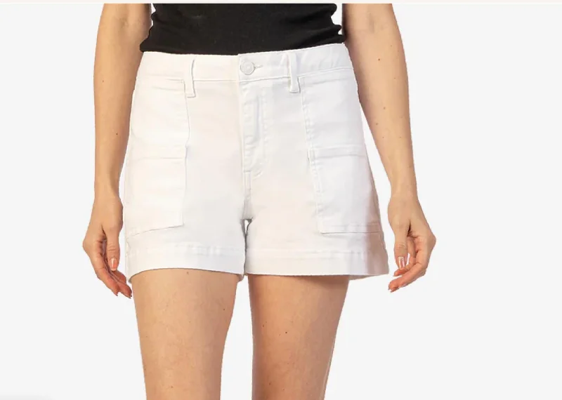 Shorts With UV Protection-Jane High Rise Short In White