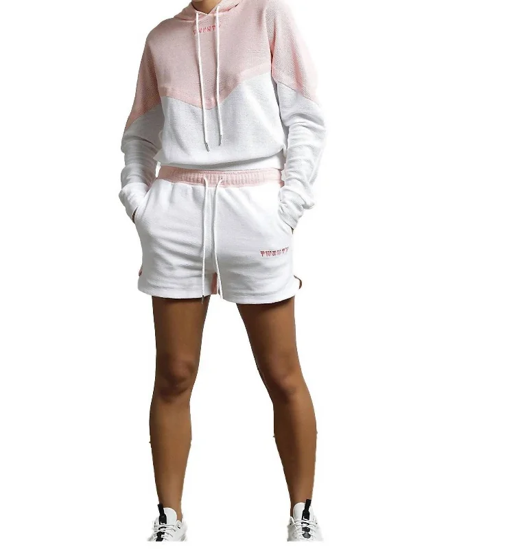 Shorts For Tennis-Breathe Mesh Color Block Shorts In Flamingo/white