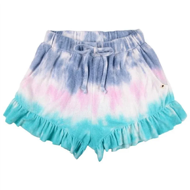 Shorts For Workouts-Island Terry Ruffle Short In Multi