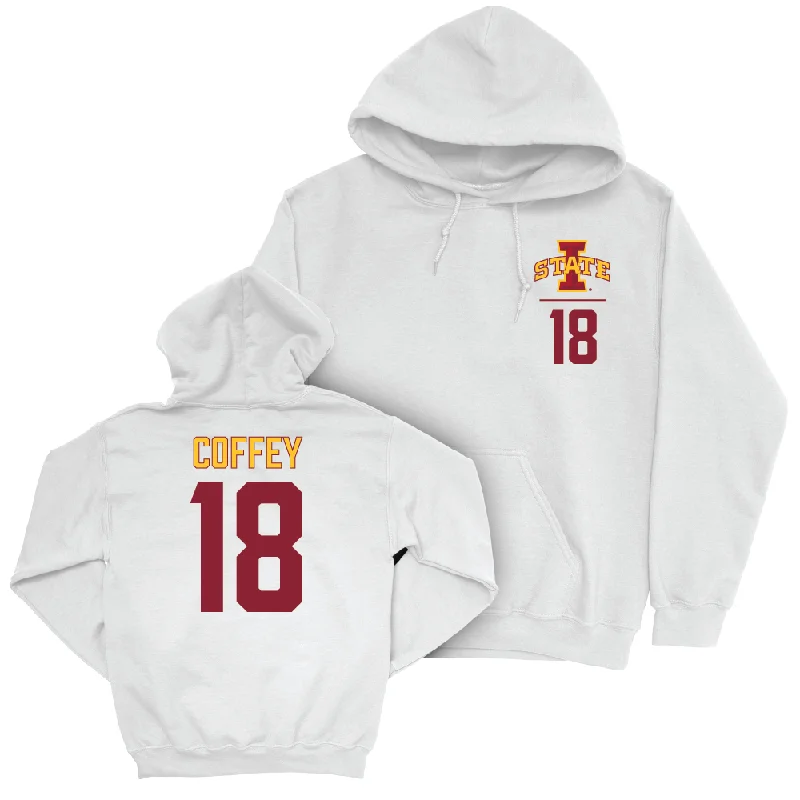 Hoodie With Superhero Themes-Iowa State Football White Logo Hoodie  - David Coffey