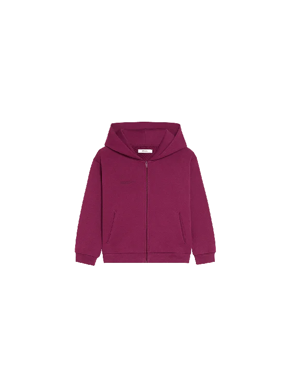 Jackets For Doctors-Kids' 365 Midweight Zipped Hoodie—plum purple