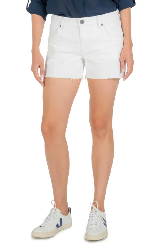 Shorts With Tie-Dye Design-Jane High Rise Shorts In Optic White