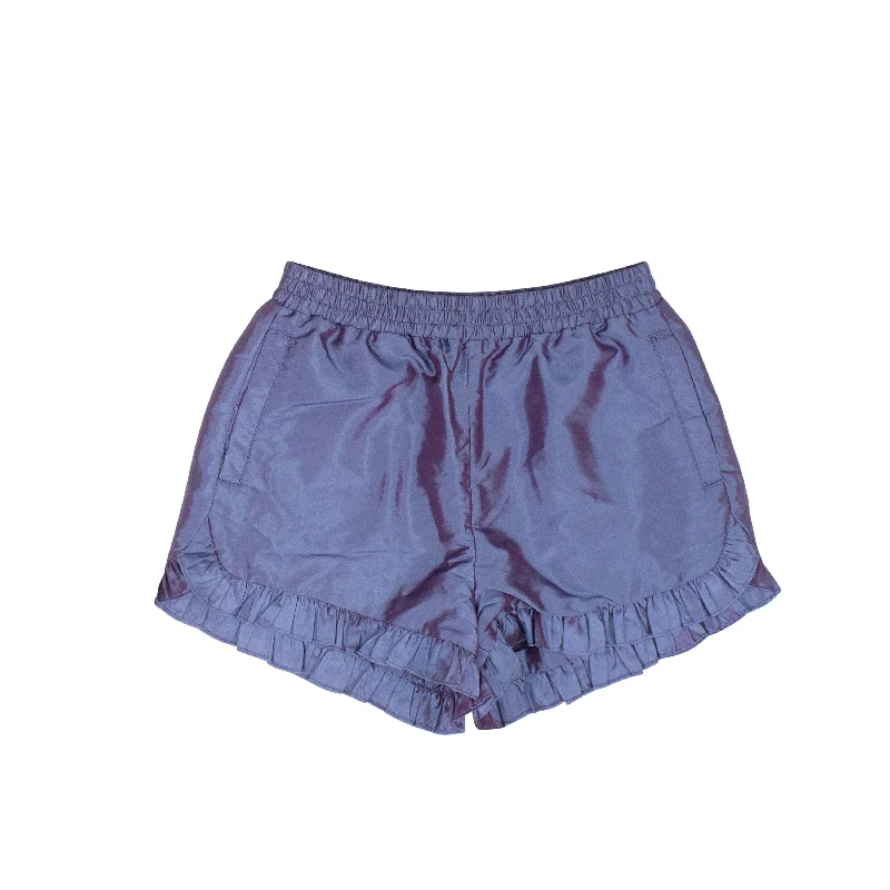 Shorts For Golf-Blue Ruffle Nylon Shorts