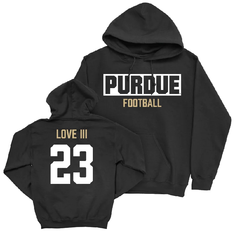 Hoodie With Spandex Material-Football Black Staple Hoodie  - Reggie Love III