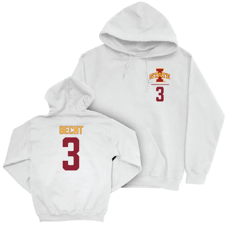 Hoodie For Hiking-Iowa State Football White Logo Hoodie - Rocco Becht