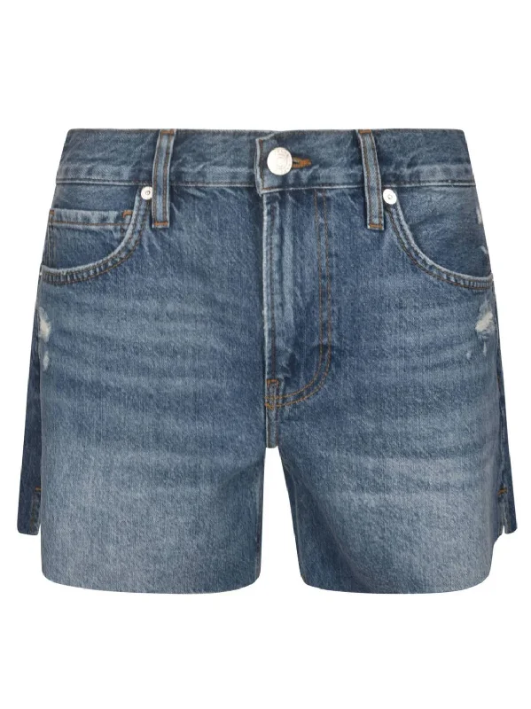 Shorts For Workwear-Women's Distressed Denim Shorts In Azure