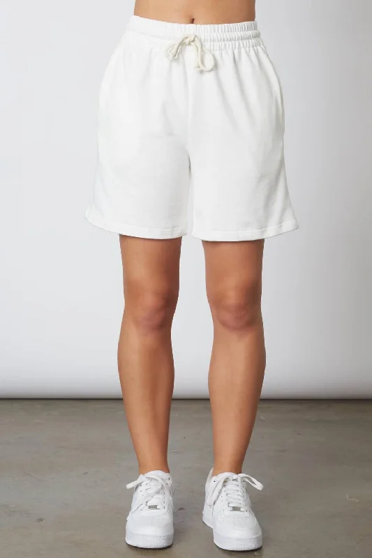 Shorts For Pool Parties-Boyfriend Short In White