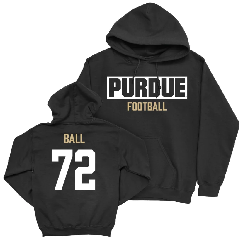 Hoodie With Silk Blend-Football Black Staple Hoodie  - Jaden Ball