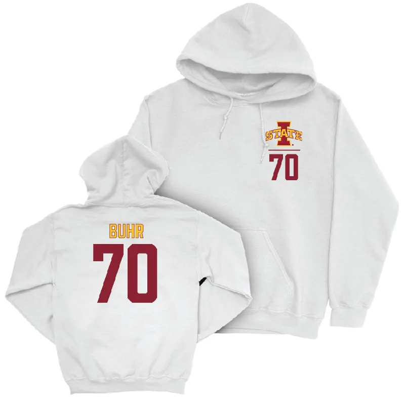 Hoodie For Cycling-Iowa State Football White Logo Hoodie - Trevor Buhr