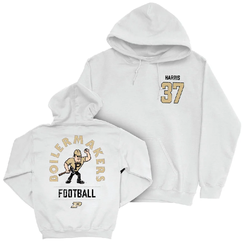 Hoodie For Postpartum Recovery-Football White Mascot Hoodie   - Antonio Harris