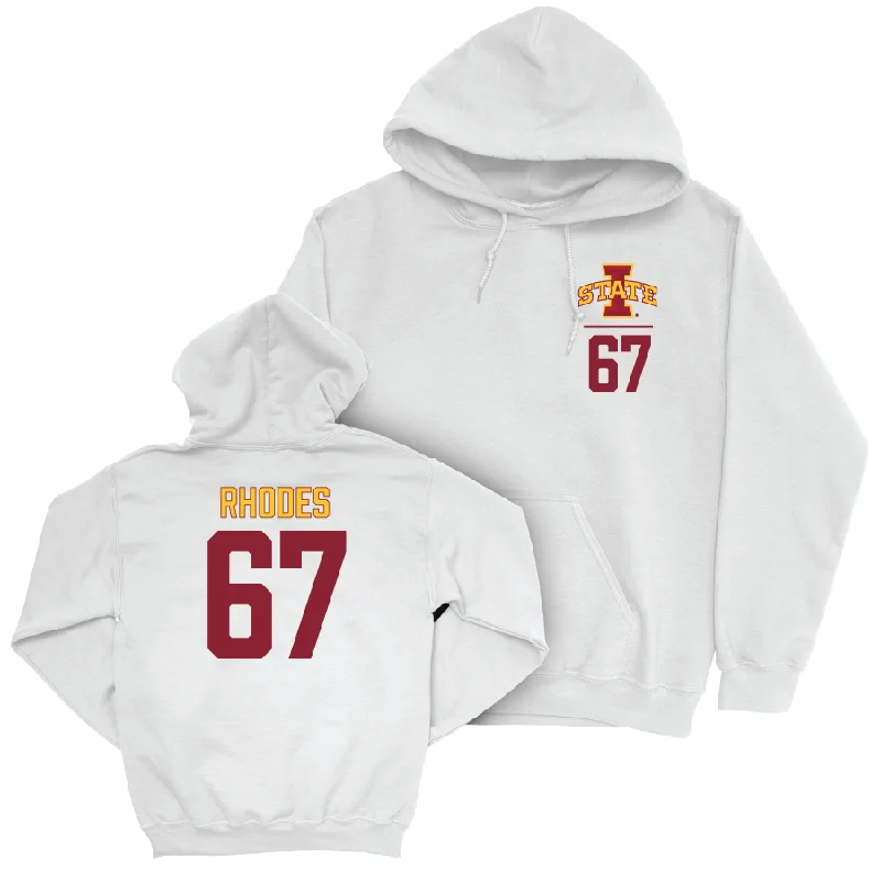 Hoodie For Running-Iowa State Football White Logo Hoodie - Carson Rhodes