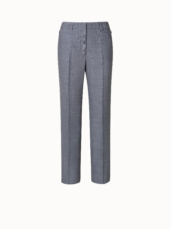 Pants For Doctors-Wool Double-Face Straight Leg Pants