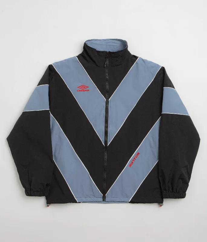 Jackets For College Students-Butter Goods x Umbro Diamond Tracksuit Jacket - Black / Slate