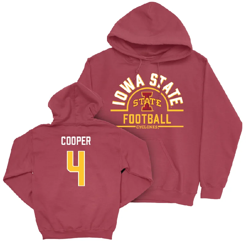 Hoodie For Slim Fit-Iowa State Football Crimson Arch Hoodie - Jeremiah Cooper