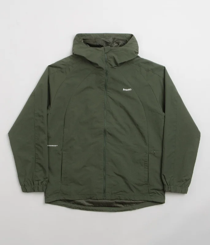 Jackets With Breathable Fabric-HUF Set Shell Jacket - Hunter Green