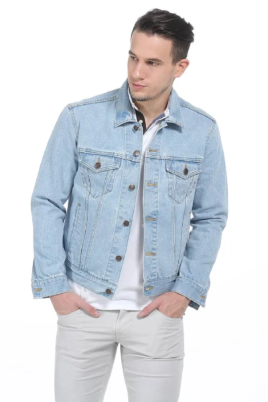 Jackets With Vintage Wash-Slim Fit Denim Full Sleeve Jacket