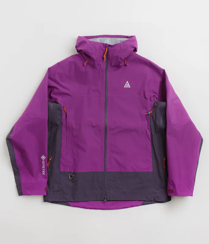 Jackets With Double-Breasted Design-Nike ACG Misery Ridge Jacket - Bold Berry / Dark Raisin / Summit White