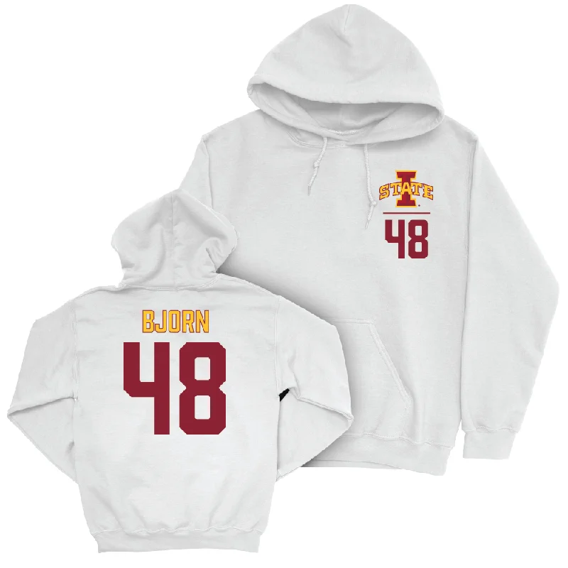 Hoodie With Tie-Dye Design-Iowa State Football White Logo Hoodie  - Jack Bjorn