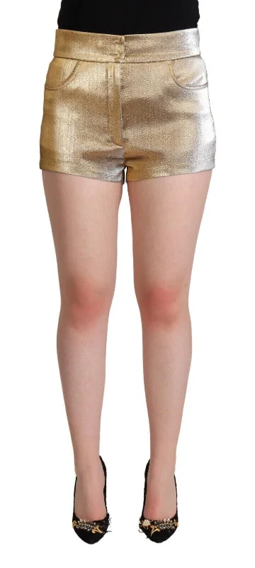 Shorts For Sports-Dolce & Gabbana Elegant Metallic  Hot Women's Pants