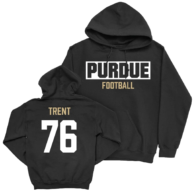 Hoodie With Polyester Blend-Football Black Staple Hoodie - Ethan Trent | #76