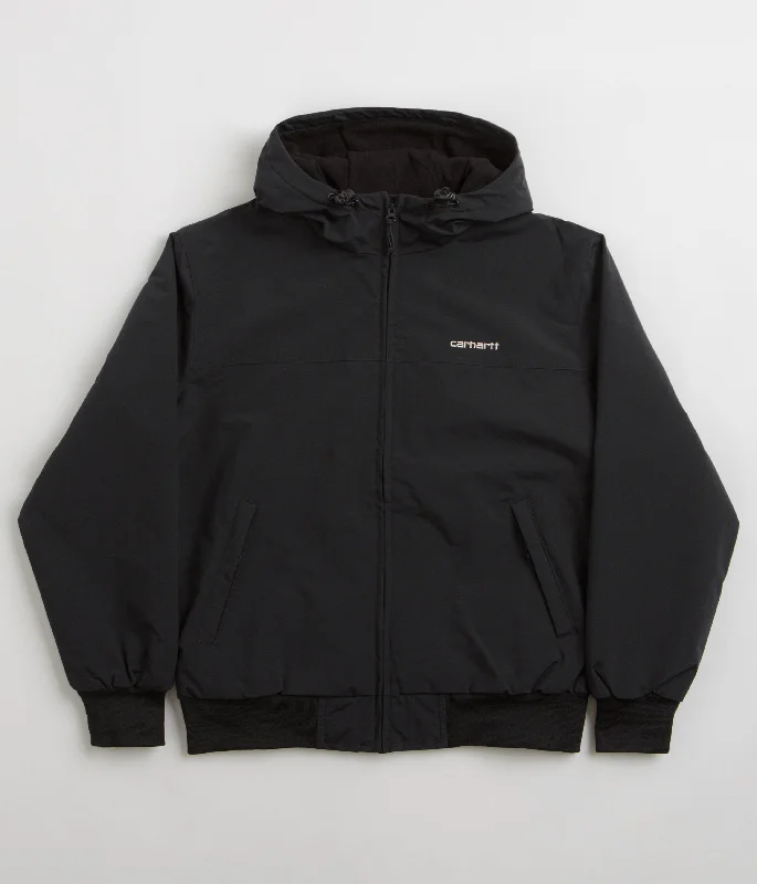 Jackets With Animal Prints-Carhartt Hooded Sail Jacket - Black / White